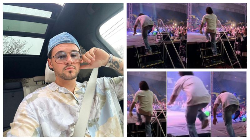 Clipe dureroase pentru Mario Fresh. Din neatenție, artistul s-a &icirc;mpiedicat pe scările care conduceau către scenă: "Viața nu e mereu roz. Toate lucrurile merg pe dos" - VIDEO