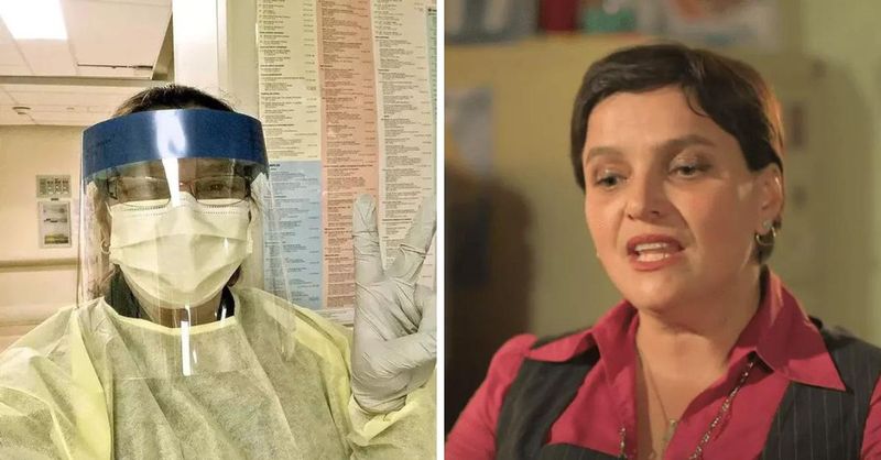 Rinda sora Ronei Hartner imbracata in costum de medic