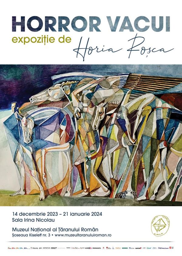 Muzeul Național al Țăranului Rom&acirc;n vă așteaptă joi, 14 decembrie 2023,  ora 18.30, la Sala Irina Nicolau, la vernisajul expoziției de acuarelă  și pictură a artistului Horia Roșca, Horror Vacui
