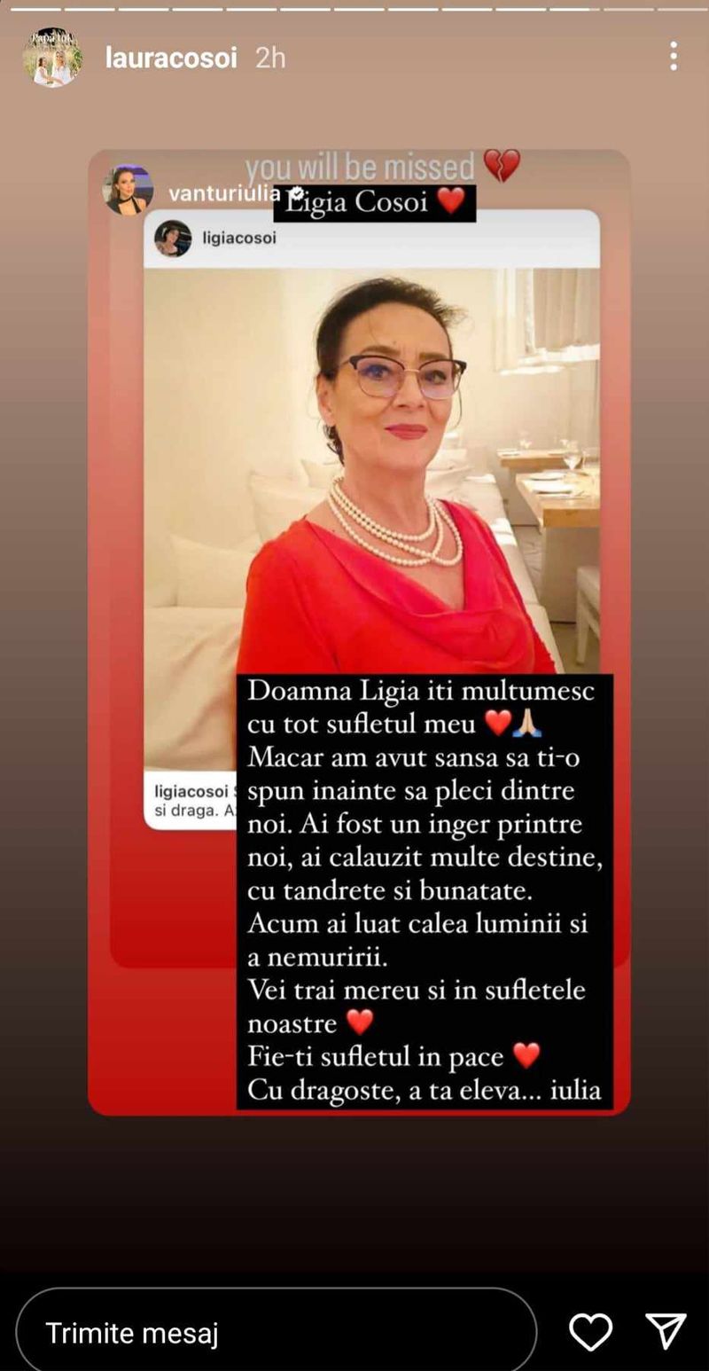 Iulia Vantur legatura nestiuta mama Laurei Cosoi