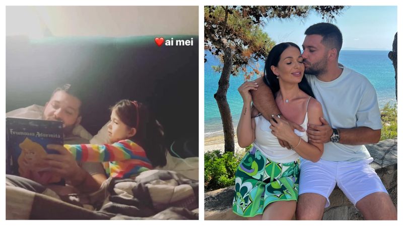 Robert Drilea îi citește povești fetiței Deei Maxer