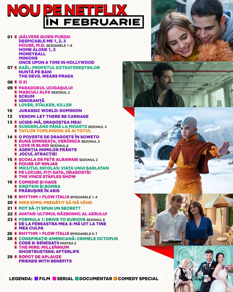 Lista celor mai așteptate filme și seriale de pe Netflix în februarie 2024
