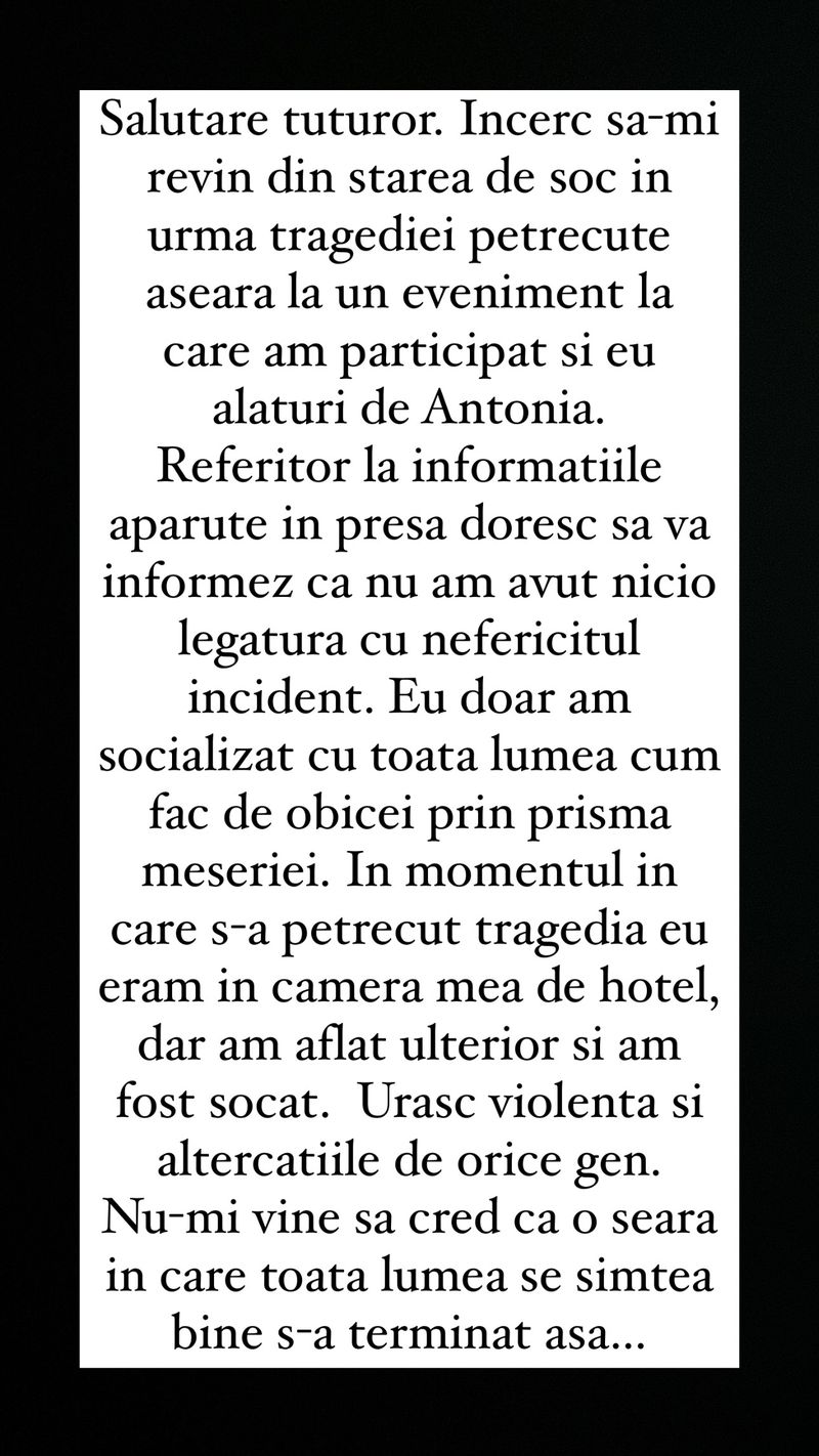 Mesajul transmis de Alex Velea după petrecerea din Padina