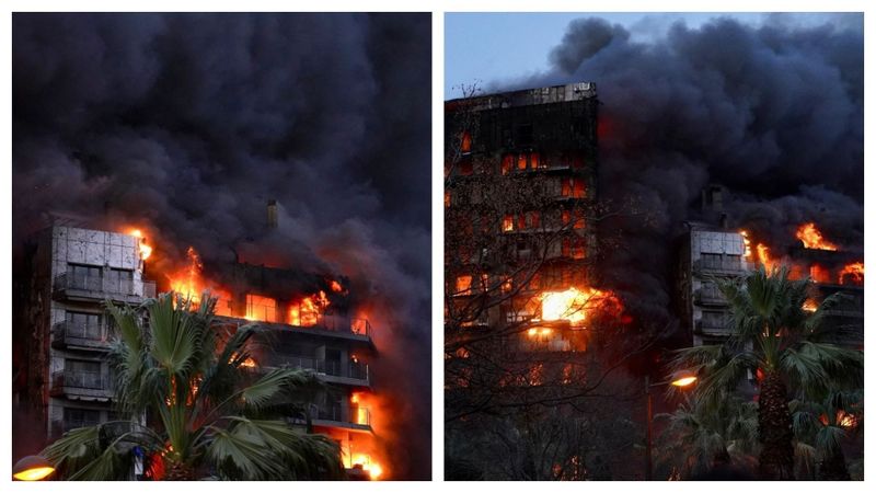 Incendiu masiv în Valencia