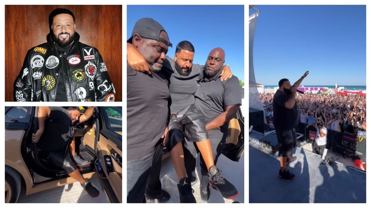 DJ Khaled a fost cărat pe brațe de la mașină pe scenă