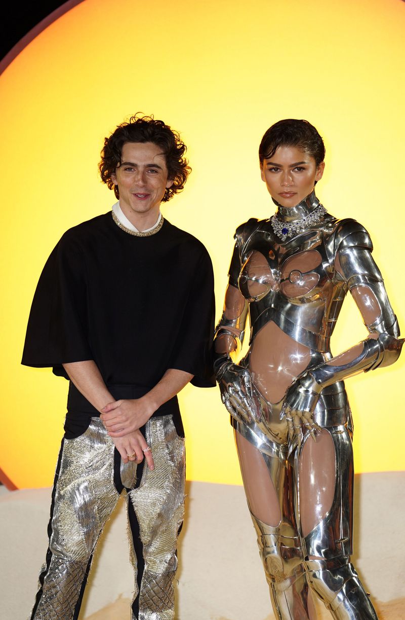 Timothee Chalamet si Zendaya la lansarea Dune 2