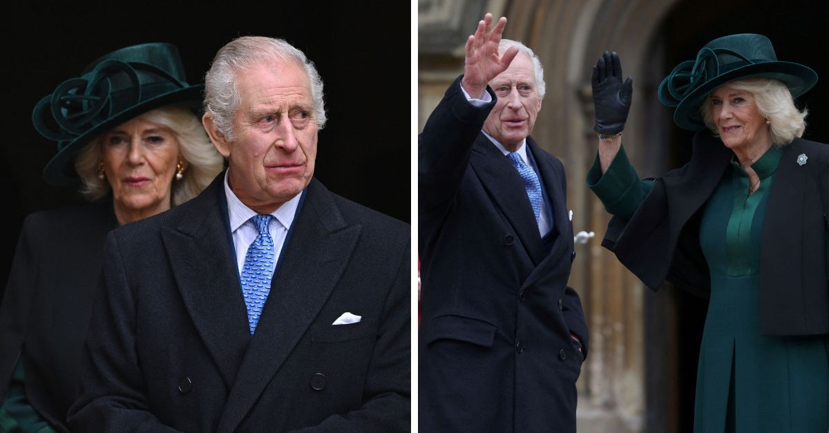 Regele Charles al III lea si regina Camilla la slujba de Paste