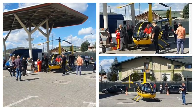 Val de reacții după ce un elicopter a aterizat la o benzinărie 