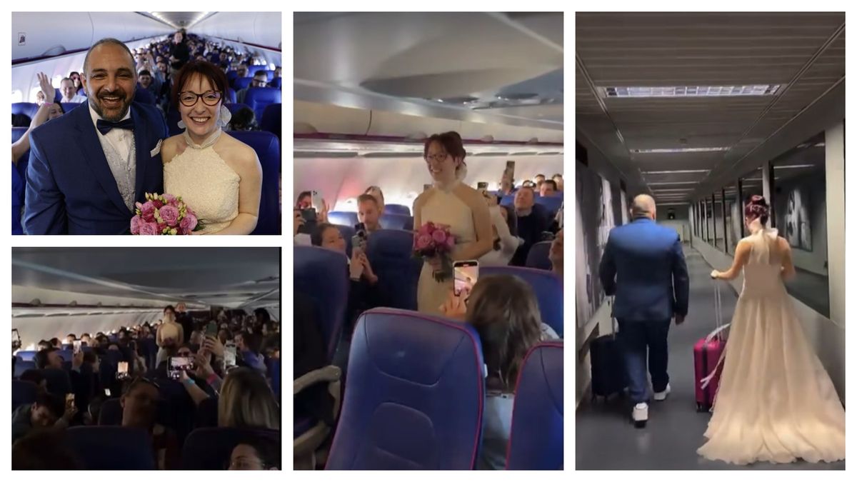 Motivul pentru care doi tineri au ales să se căsătorească în avion