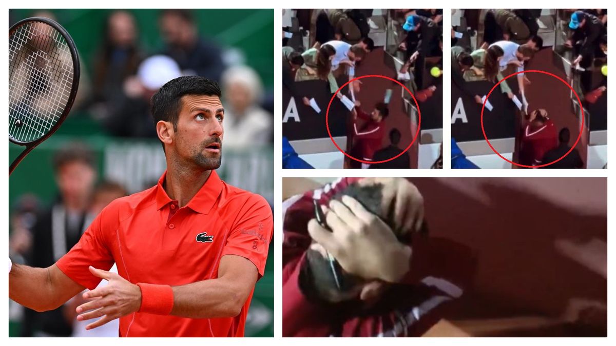 Novak Djokovic, lovit cu o sticlă 