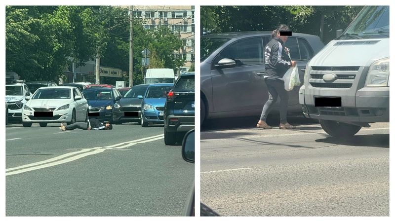Alertă în București, după ce o femeie s-a aruncat în fața mai multor mașini