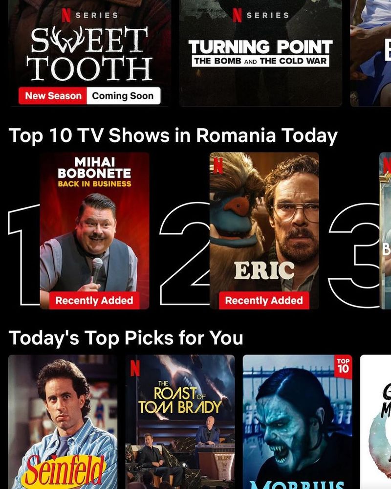 Mihai Bobonete este pe locul 1 pe Netflix 