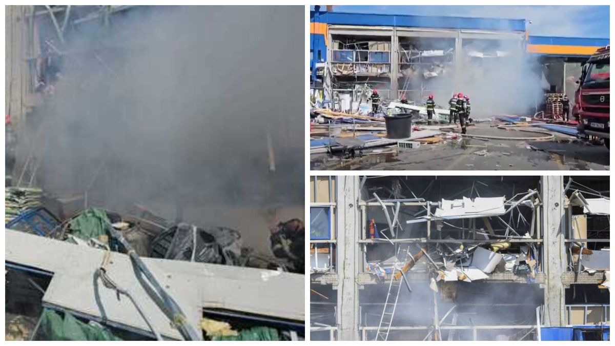 Explozie urmată de incendiu la un magazin de bricolaj