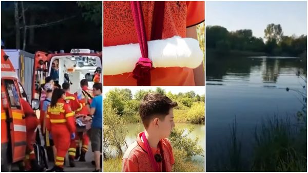 Dovadă de un curaj remarcabil. Un băiat de 14 ani cu mâna fracturată și pusă în ghips și-a salvat prietenul de la înec: "L-am tras până a început să atingă pământul"