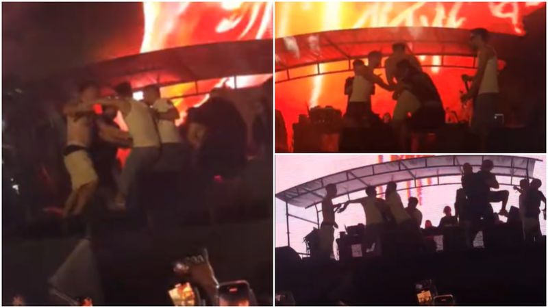 VIDEO. Îmbrânceli și bătaie pe scena festivalului Beach, Please! Cine este artistul care a fost doborât la pământ