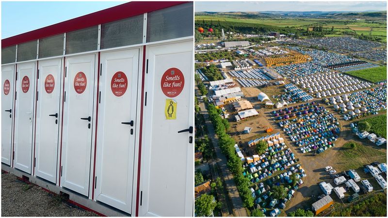 FOTO EXCLUSIV! Un festivalier a intrat &icirc;n baia destinată zonei de corturi de la Electric Castle și a rămas fără cuvinte