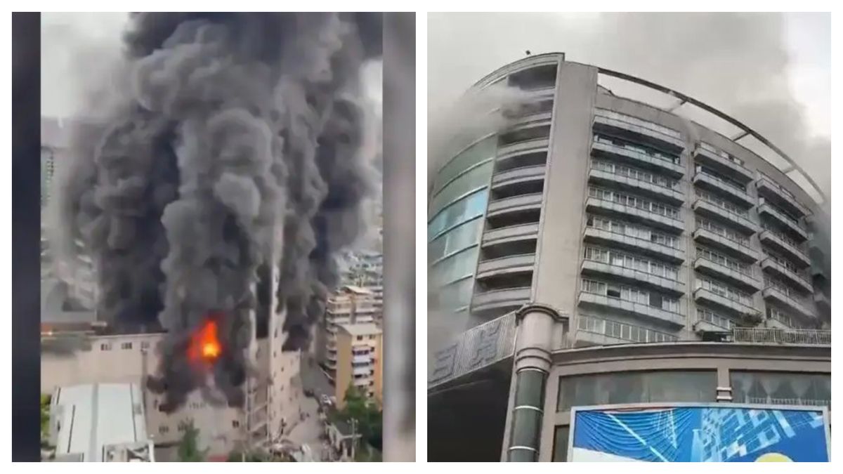 Incendiu puternic la un mall din China