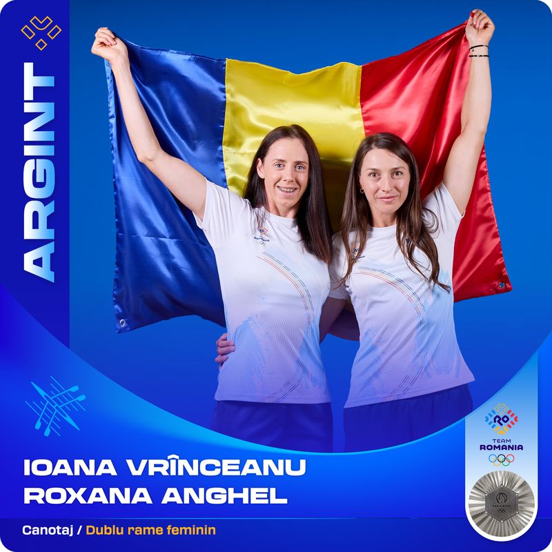 Ioana Vrînceanu şi Roxana Anghel au obținut argint la proba dublu rame feminin 