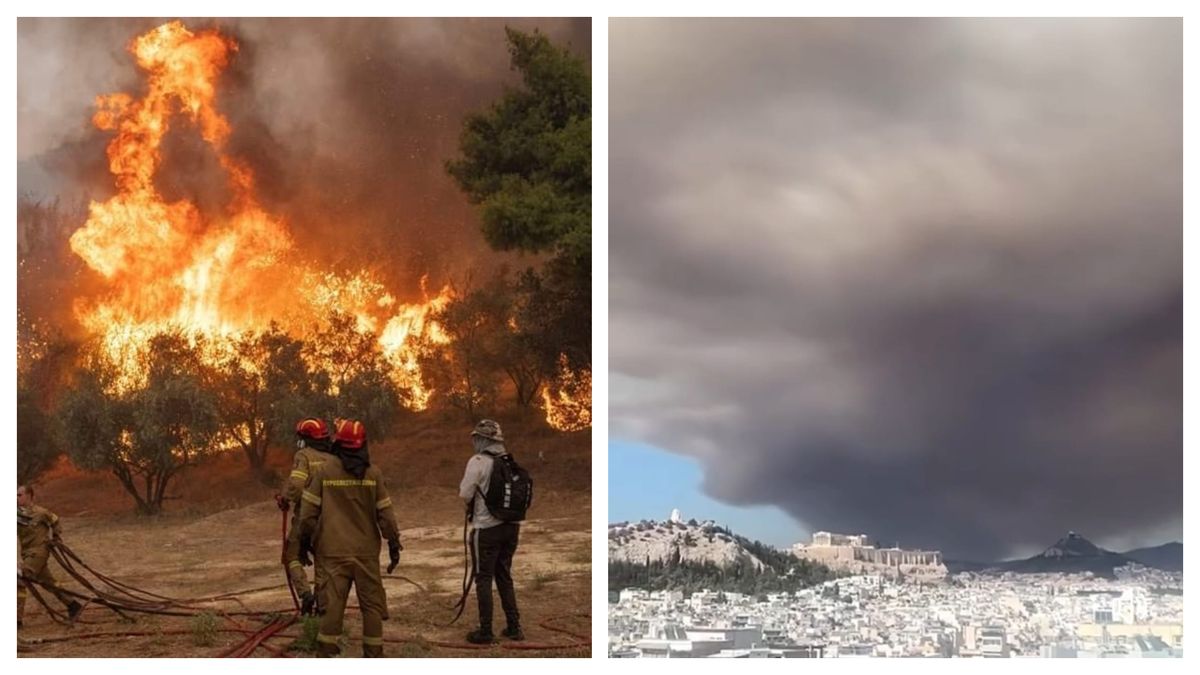 Incendii masive în apropierea Atenei