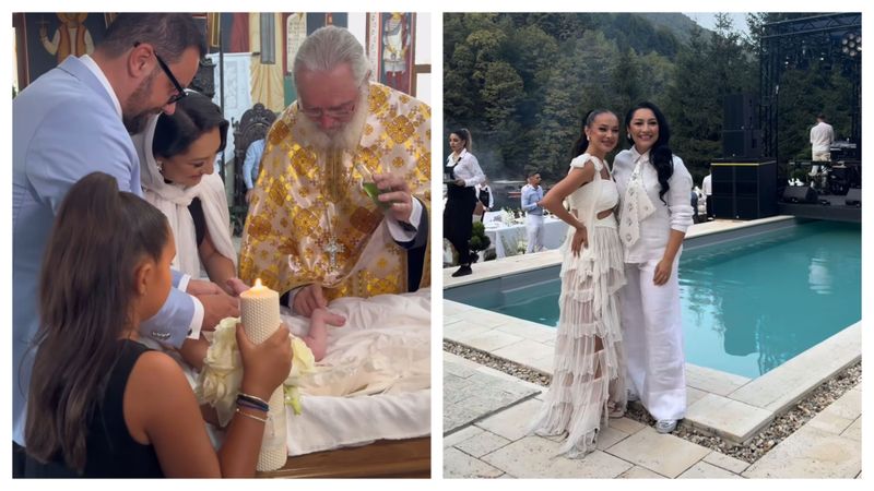 Nașii Andra și Cătălin Măruță au strălucit la botezul fiului Vlăduței Lupău