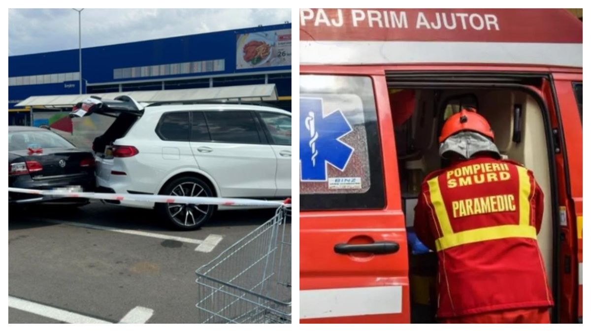 Clipe de coșmar în parcarea unui magazin 