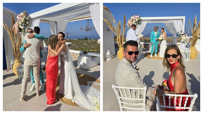 Alături de ei au fost doar nașii lor, Oana și Cosmin Voevodschi