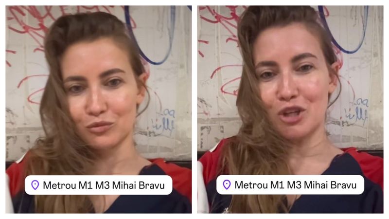 Iulia Albu, surprinsă fără machiaj la metroul Mihai Bravu