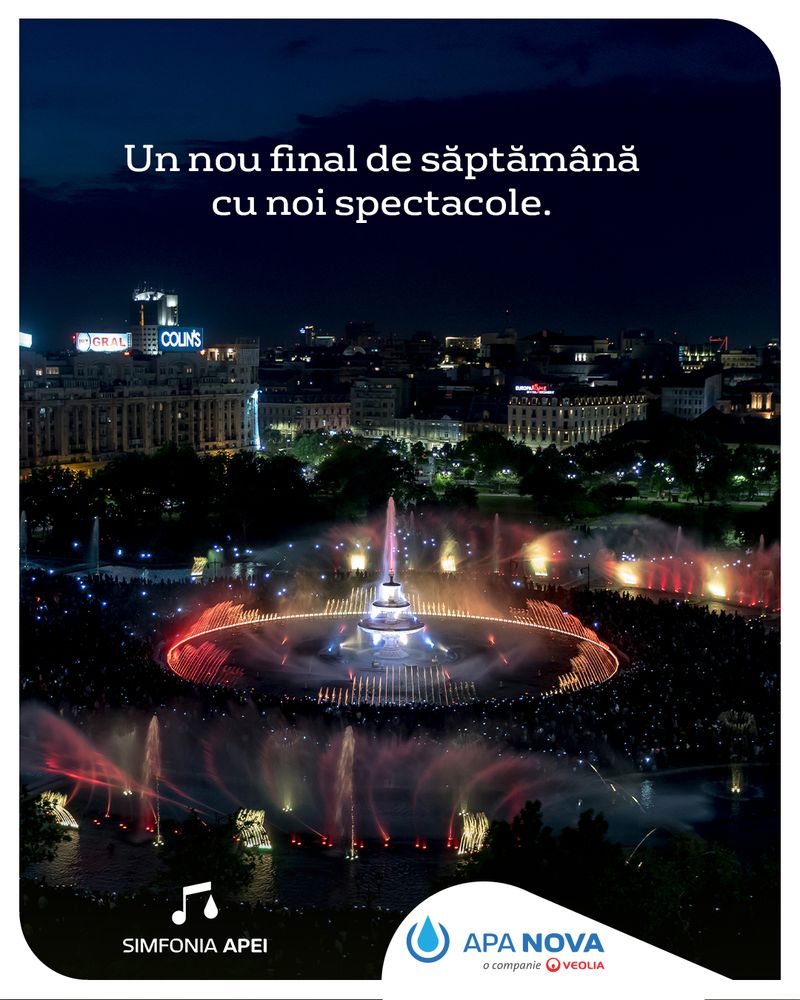 La ce oră începe spectacolul Simfonia Apei, azi, 27 septembrie? 