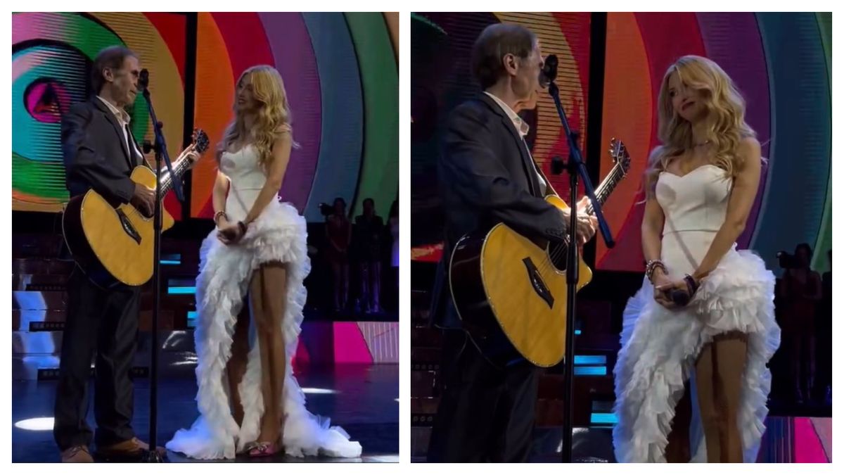 Andreea Bălan și tatăl său, pe scenă la Sala Palatului 