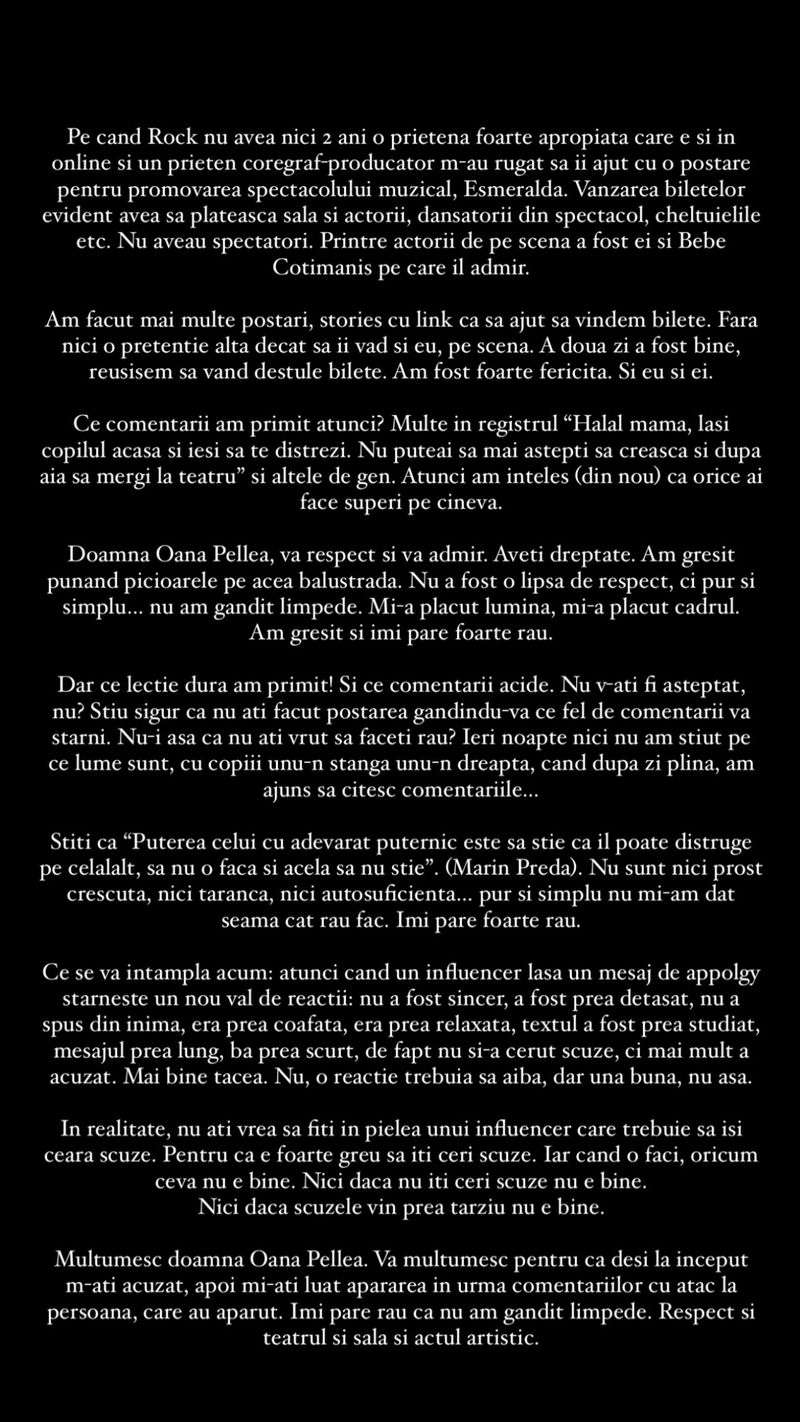 Alina Ceușan își asumă greșeala după valul de critici