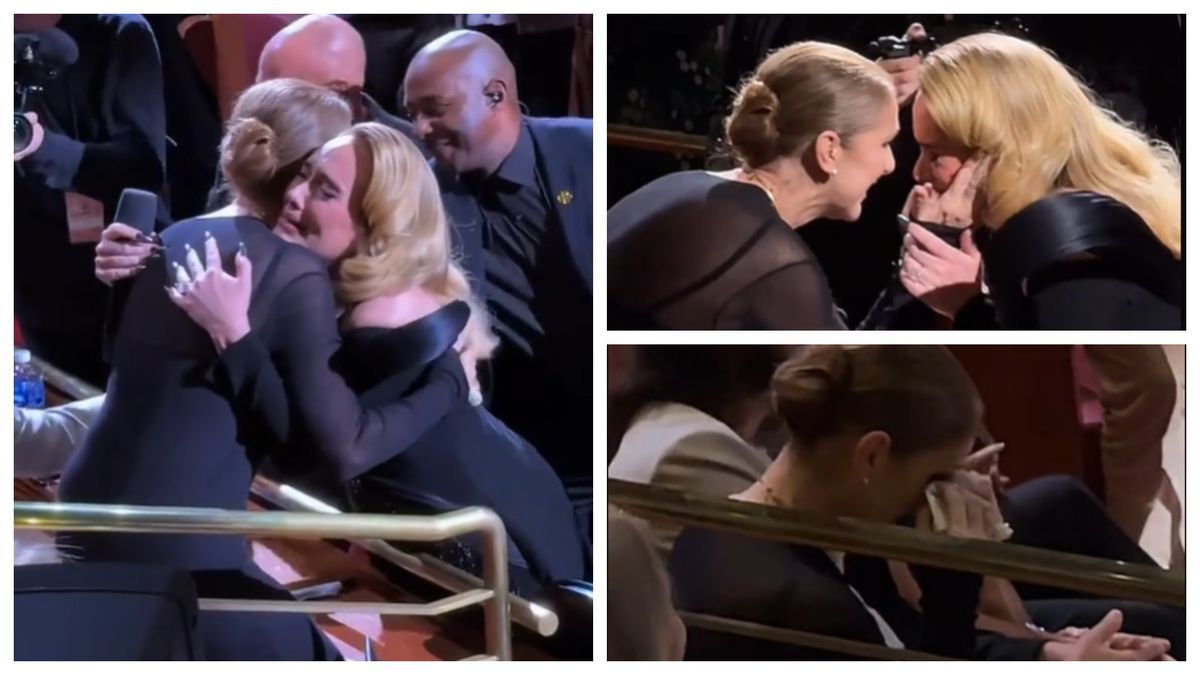 Celine Dion și Adele s-au îmbrățișat în timpul unui concert 