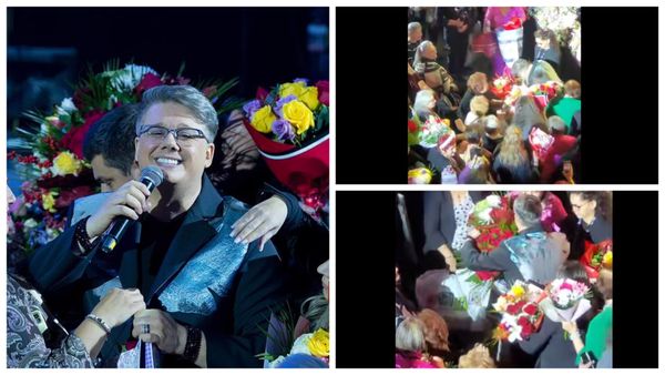 Imagini de senzație cu Fuego! Artistul, asaltat de sute de femei cu buchete de flori și cadouri la sfarșitul concertului