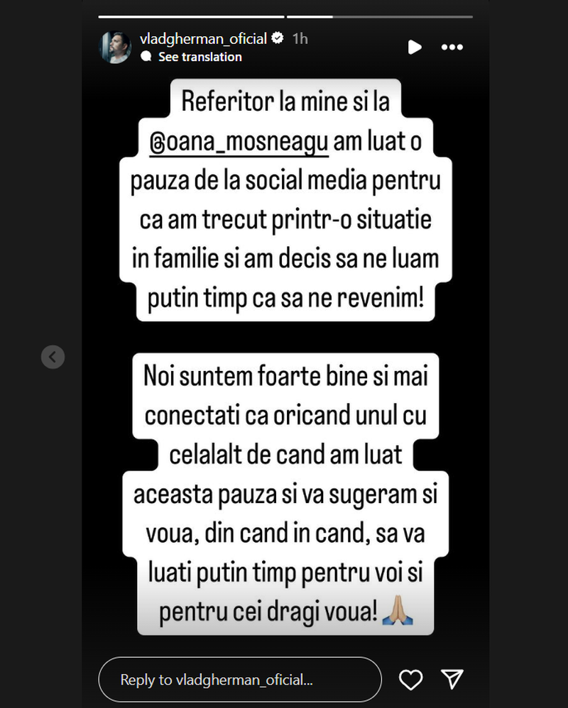 Cu ce situație se confruntă Vlad Gherman și Oana Moșneagu