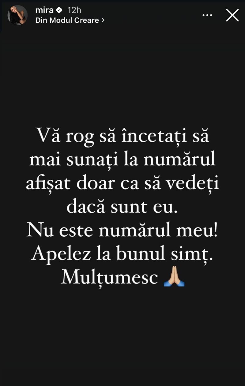 Mira, nevoită să răspundă la apeluri false după dispariția pisicii