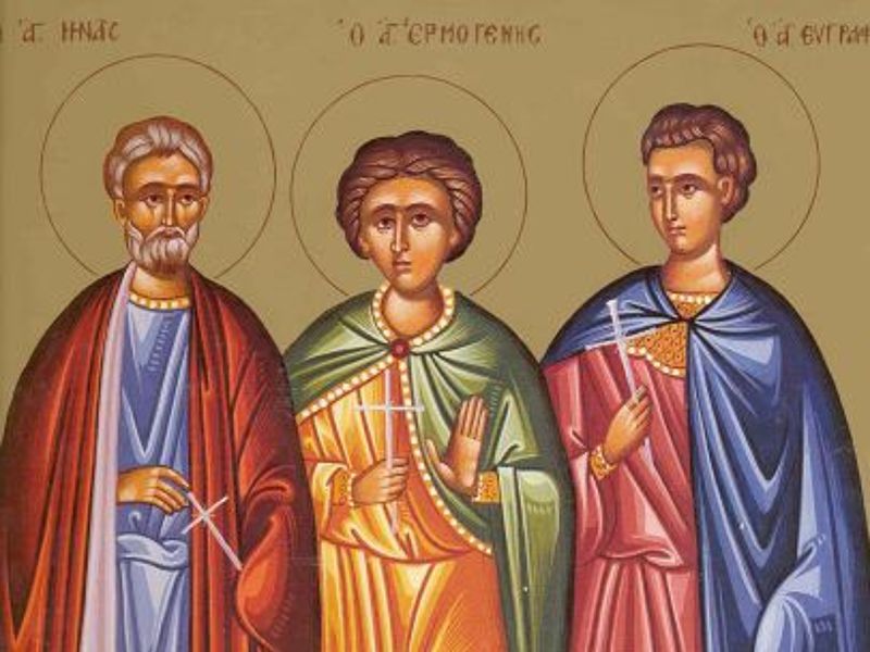 Sfinții Mina, Ermoghen și Evgraf sunt sărbătoriți pe 20 decembrie 