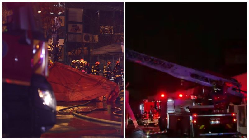 Incendiu puternic &icirc;n Piața Matache din Bucureşti