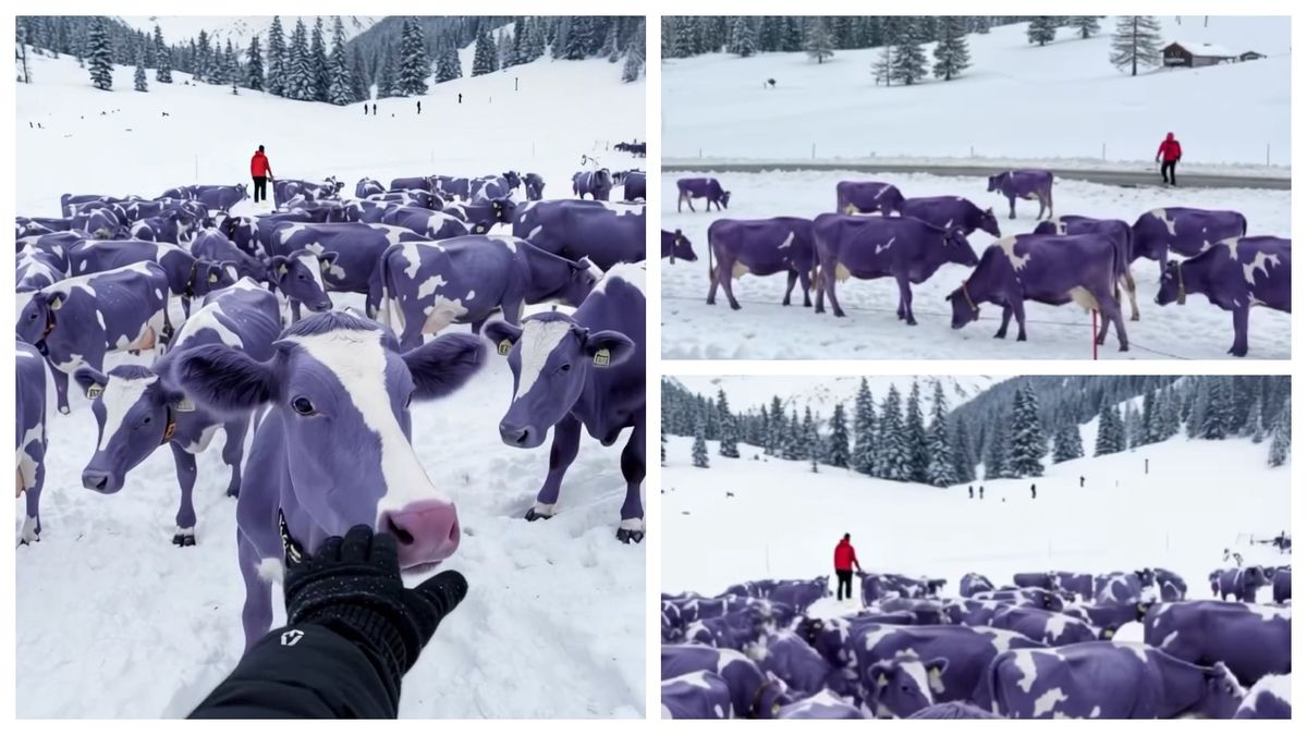 Văcuțele Milka au fost surprinse în Alpi