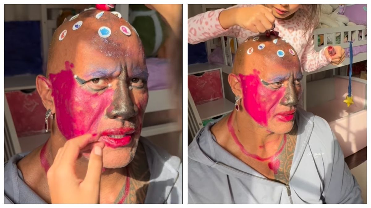 Dwayne &bdquo;The Rock&rdquo; Johnson s-a lăsat machiat de fiicele sale 