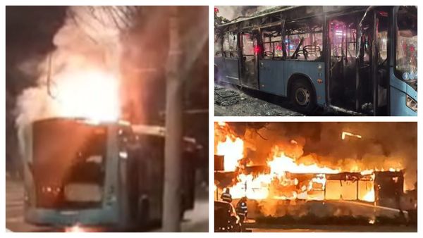 București! Momente de panică &icirc;n r&acirc;ndul călătorilor. Un autobuz STB a luat foc &icirc;n mers. Cum a acționat șoferul