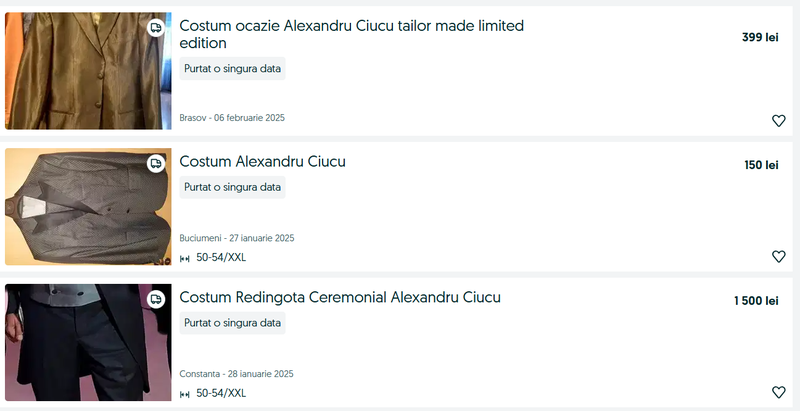 cat costa un costum facut de Alexandru Ciucu