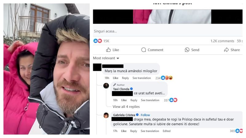 Gabriela Cristea și Tavi Clonda, puși la zid de un urmăritor