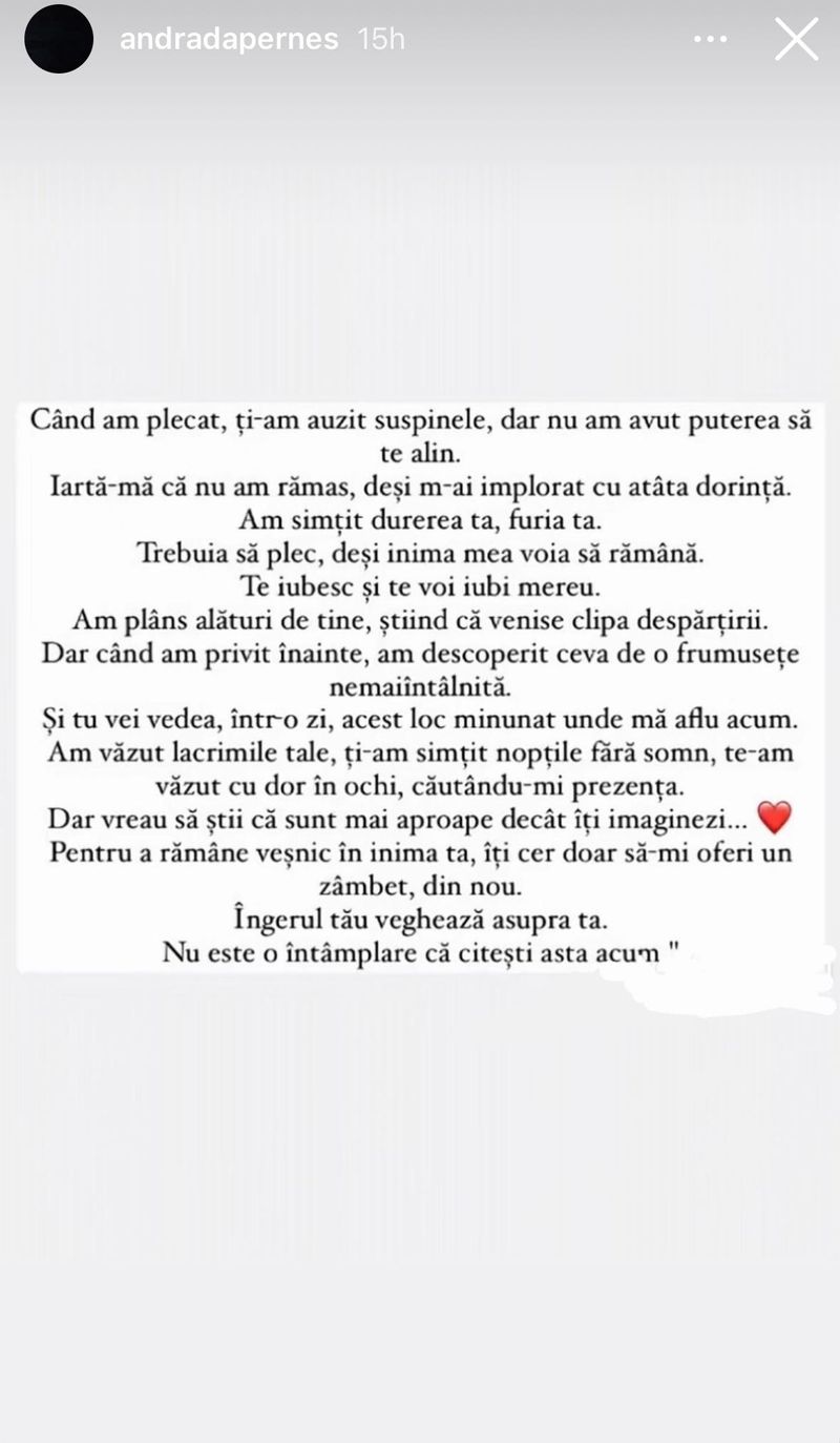 Mesaj sfâșietor postat de sora lui Andrei Perneș după înmormântare