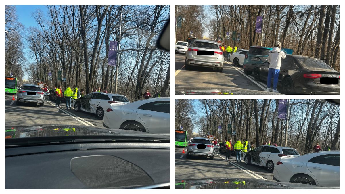 Accident în lanț pe Aleea Privighetorilor