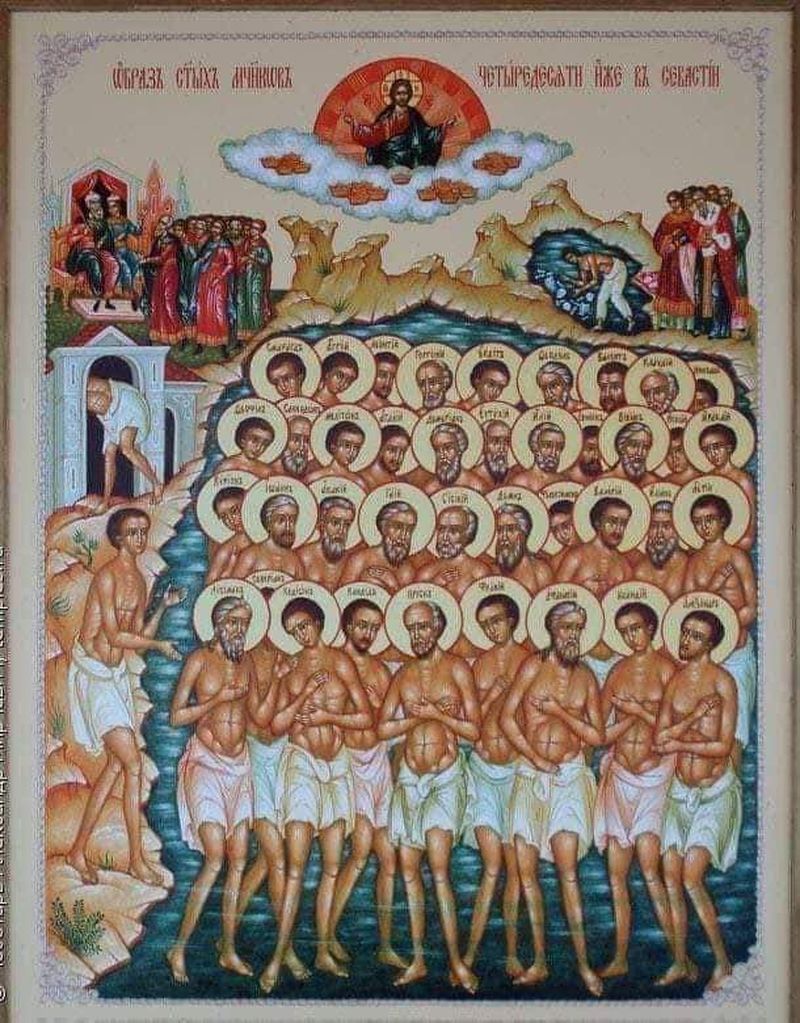 Sfinții 40 de Mucenici sunt sărbătoriți pe 9 martie 