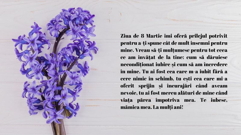 Mesaje emoționante pentru mama cu ocazia zilei de 8 Martie 2025