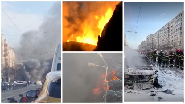 De la ce a pornit incendiul devastator de pe Calea Moşilor: "Se afla &icirc;n trafic". Flăcările s-au extins foarte repede, auzindu-se mai multe explozii. 7 mașini afectate