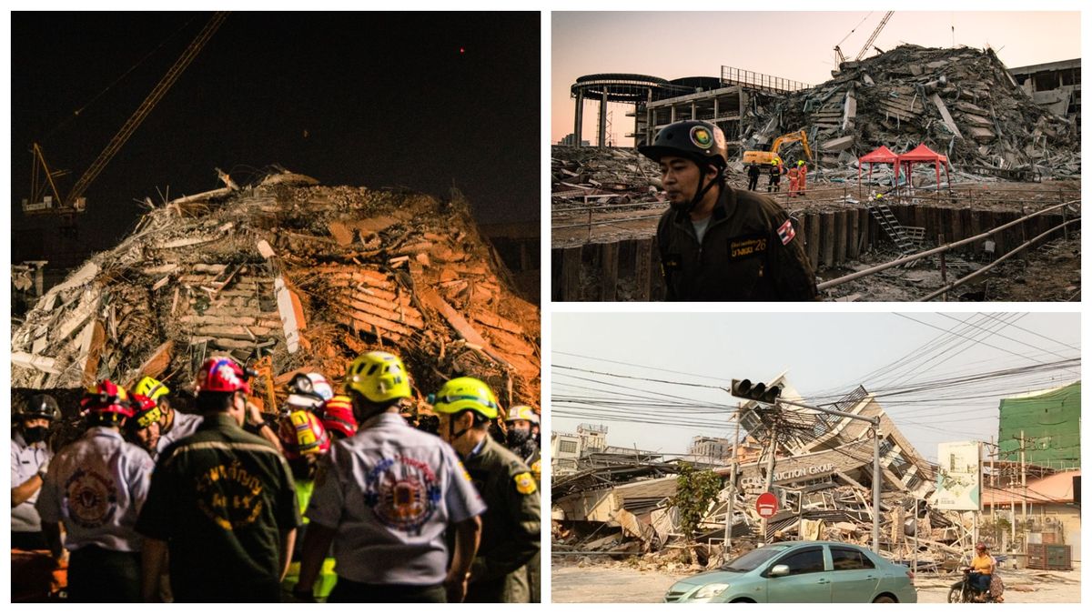 Imagini greu de privit cu dezastrul produs de un cutremur în Myanmar