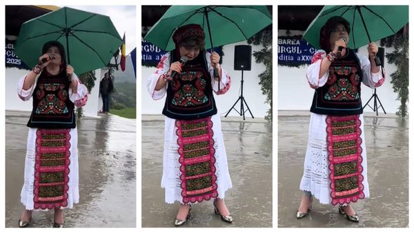 VIDEO Nimeni și nimic nu &icirc;i poate sta &icirc;n cale Savetei Bogdan: "Nici potopul lui Noe nu vă oprește!". Artista a susținut un spectacol &icirc;n PLOAIE și V&Acirc;NT. A "&icirc;ncălzit" publicul cu energia sa pozitivă indiferent de condițiile&nbsp;meteo