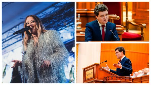 FOTO & VIDEO Cum și-a făcut Delia apariția la ceremonia desfășurată în plenul reunit al Parlamentului României. Vedeta s-a fotografiat alături de  Nicuşor Dan: "Aww"