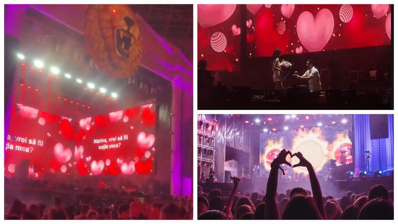 VIDEO Festivalul IntenCity din Craiova, marcat de un moment inedit. Un t&acirc;năr și-a cerut iubita &icirc;n căsătorie pe scenă, &icirc;n fața unei mulțimi entuziasmate: "Wow, foarte frumos și emoționant"
